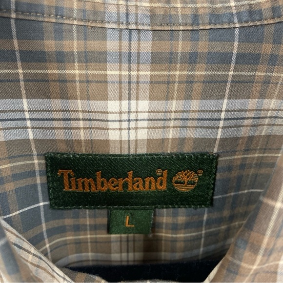 Vintage Timberland Mens Plaid Check Long Sleeve Shirt Browns Large LG Fall 2000 - Picture 3 of 8